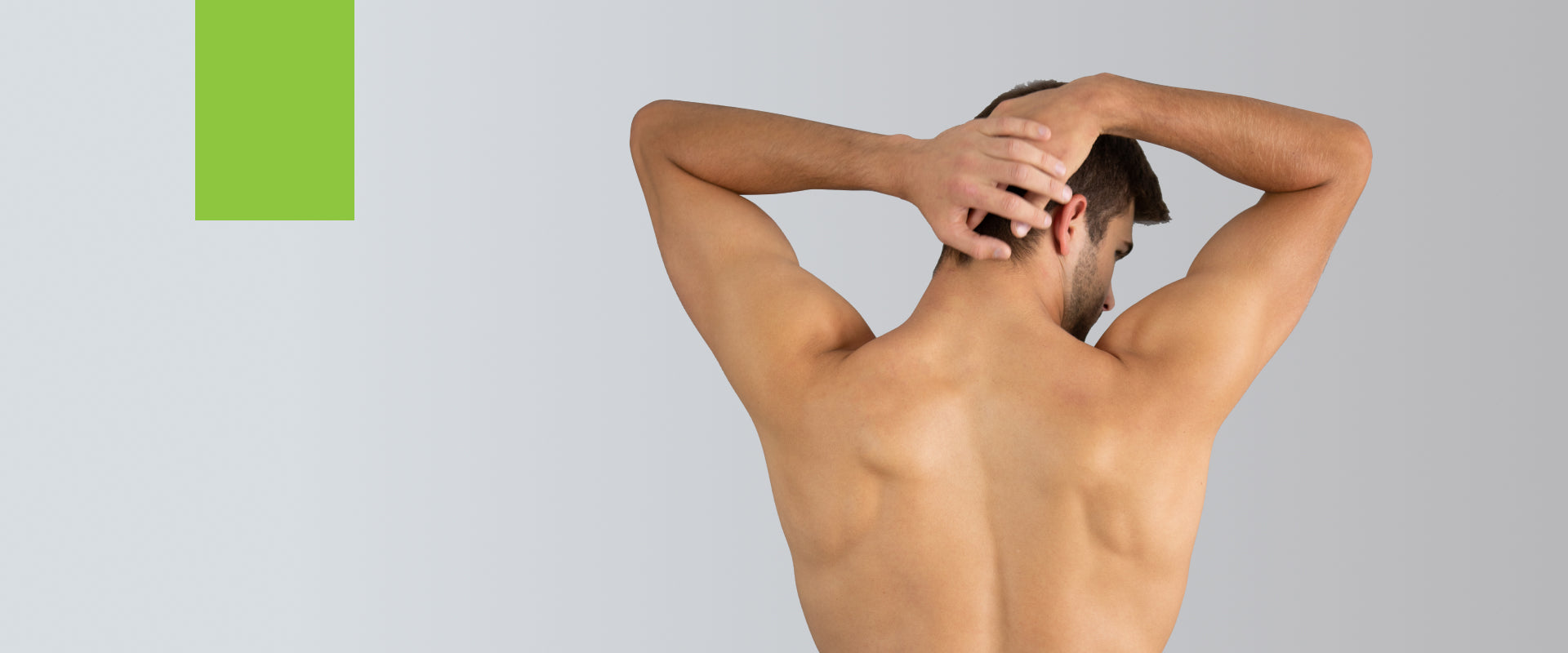 Man with a smooth, hair-free back and shoulders after full body laser hair removal